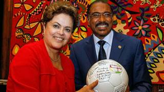 Dilma Rousseff y Michel Sibide, de la ONU