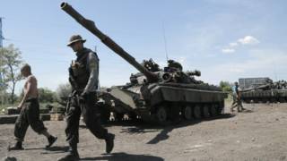 Украинский танк под Славянском