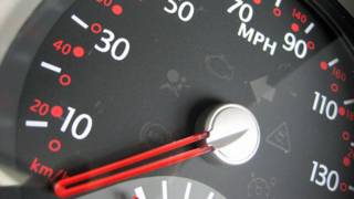 Speedometer in a car