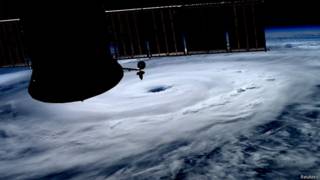 El huracán Arthur desde la Estación Espacial Internacional