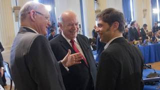 Axel Kicillof, Héctor Timerman y José Miguel Insulza