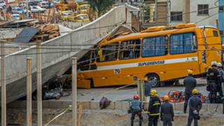 Desabamento de viaduto em Belo Horizonte (AFP)