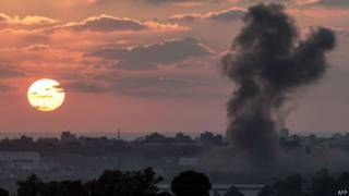 Humareda en Gaza