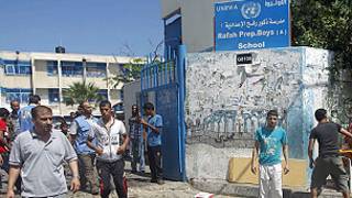 Shule ya Umoja wa Mataifa ya Rafah Gaza iliyoshambuliwa na Israil