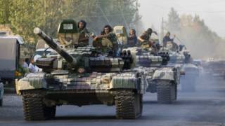 Колонна азербайджанских танков на пути к Агдаму