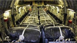美軍飛機總共向伊拉克難民空投了72包人道主義物資