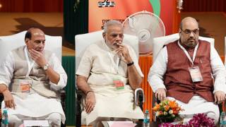 राजनाथ, नरेंद्र मोदी और अमित शाह