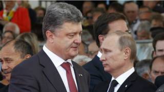 Владимир Путин и Петр Порошенко