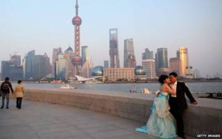 上海黃浦江邊拍結婚照