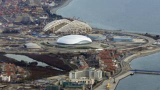 Панорама строительства приморских олимпийских объектов в Сочи