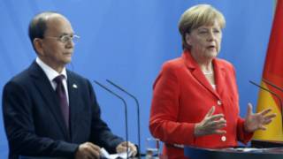 Burmese President U Thein Sein and Chancellor Angela Merkel