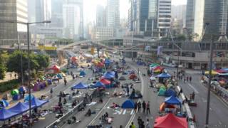 香港“占中”示威者(BBC中文网照片,11/10/2014)