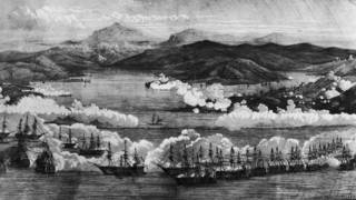 Британские и французские корабли у Севастополя в 1854 году