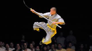 Demonstração de kung fu