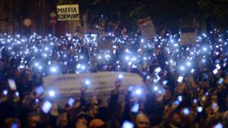 Macaristan'daki internet vergisi protestosu