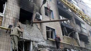 Следы артобстрела в Донецке