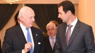 Mistura (izquierda) y Al Assad (derecha).
