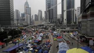 香港抗议者帐篷