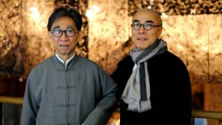 策展人張頌仁和藝術家穀文達(攝影:劉競晨)