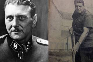 Otto Skorzeny de uniforme e como fazendeiro (Fotos: Getty e Nationa Archieves of Ireland)