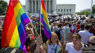 Демонстрация в поддержку однополых браков в США