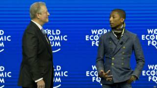 Al Gore y Pharrell Williams en Davos