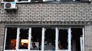 Следы обстрела в пригороде Донецка
