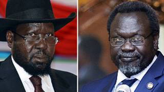 Shugaba Salva Kiir da tsohon mataimakinsa Riek Machar