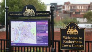 Cartel informativo en Rotherham