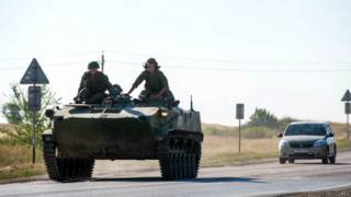 Российский бронетранспортер в Ростовской области
