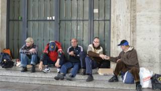 Grupo sin techo en el Vaticano