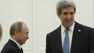 Джон Керри и Владимир Путин