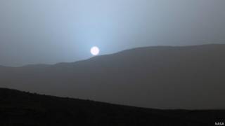 Puesta de sol en Marte
