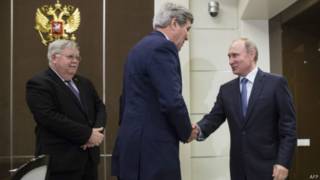 Зустріч Джона Керрі та Володимира Путіна