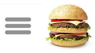 tecnología, icono hamburguesa, menú smartphone, tableta, telefono inteligente