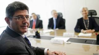 Joaquim Levy e Christine Lagarde no dia 21 de maio de 2015 | Foto: Reuters