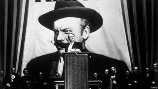 Орсон Уэллс в главной роли в собственном фильме "Гражданин Кейн". 1941 г.