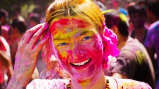 A woman at Holi