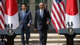 日本首相安倍晉三與美國總統奧巴馬