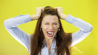 A woman screaming