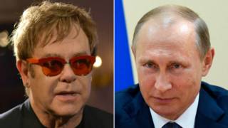 Elton John y Vladimir Putin