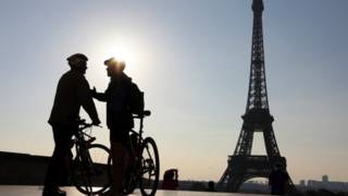 Paris no dia sem carro (Foto: Ludovic Marin/AFP/Getty Images)