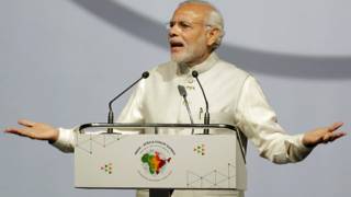 भारत-अफ्रीका फोरम शिखर सम्मलेन को संबोधित करते प्रधानमंत्री नरेंद्र मोदी
