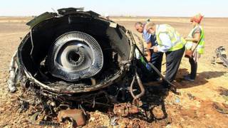 Tarkacen jirgin Rasha da ya fadi a yankin Sinai a Masar