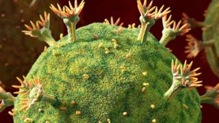 Partículas de HIV infectando uma célula (SPL)