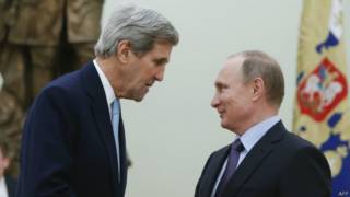 Джон Керри и Владимир Путин