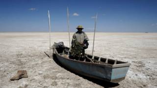 Pescador en el Poopó