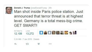 Скриншот твита Дональда Трампа