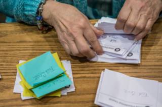 Подсчет голосов на праймериз в Айове