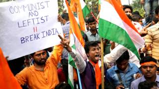 कोलकाता में कन्हैया कुमार के विरोध में एक रैली